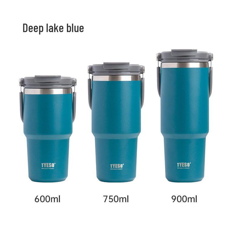 TYESO Large Capacity Dual-Use Car Cup - Double-Walled Thermal Insulated 304 Stainless Steel Ice Cooler