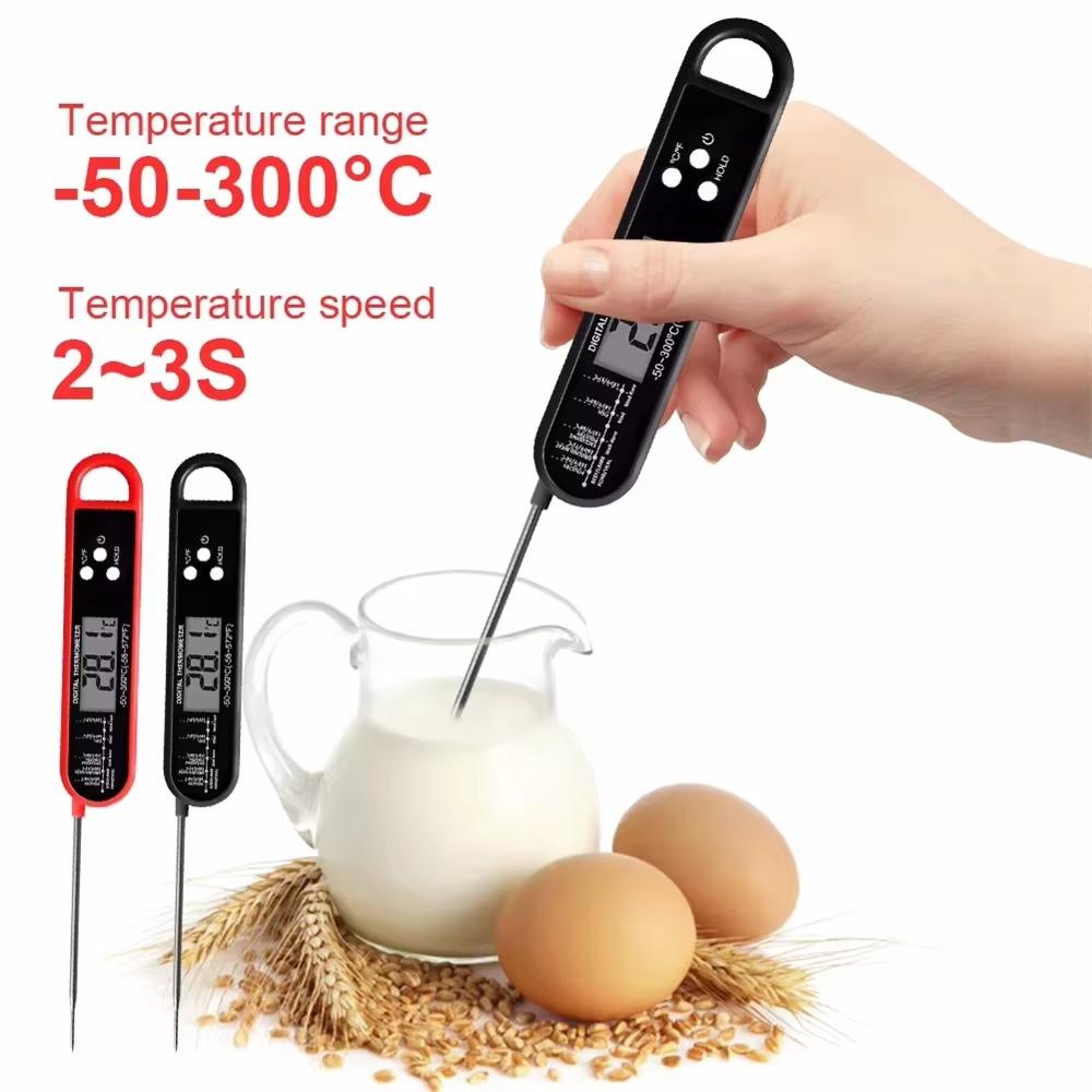Klappbares Lebensmittelthermometer Küche Backen Digitales Wasserthermometer Lebensmittelsonde Fleisch Grillthermometer