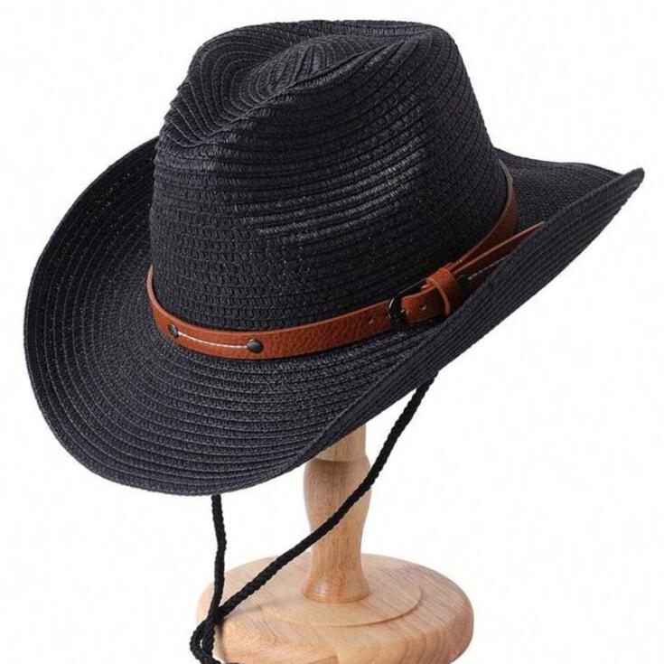 Women Summer Outdoor Foldable Beach Hats Big Size 62Cm Cowboy Hat Men Jazz Straw Hat Uv Sun Protection Travel Fashion Sun Hats