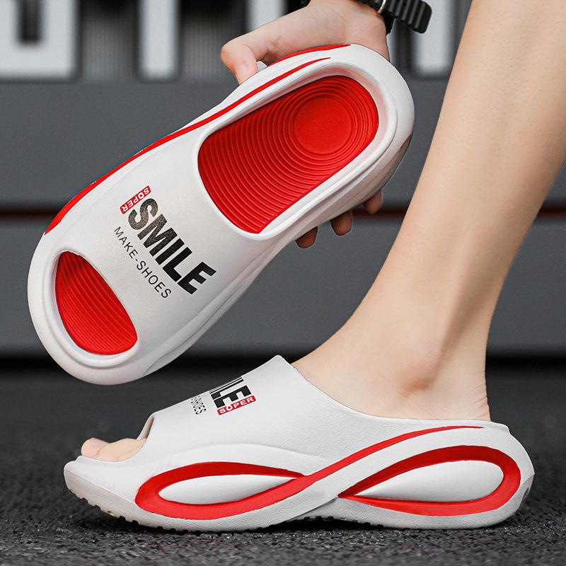 

Летние мужские модные шлепанцы на толстой подошве для ношения на улице, ощущение наступания на говно, для путешествий на море, тайский пляж, крутые шлепанцы 45 белый