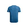 Under Armour Rush Series Solid Logo Crew Neck Sport Tee Men Tops Blue 1370441-899