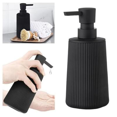 Moderner gerippter Flüssigseifenspender 380ml Fassungsvermögen Seifenlotionflasche Lotion Gelbehälter Küchengebrauch