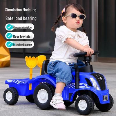 Children's Four-Wheel Baby Balance Bike with Bucket Scooter