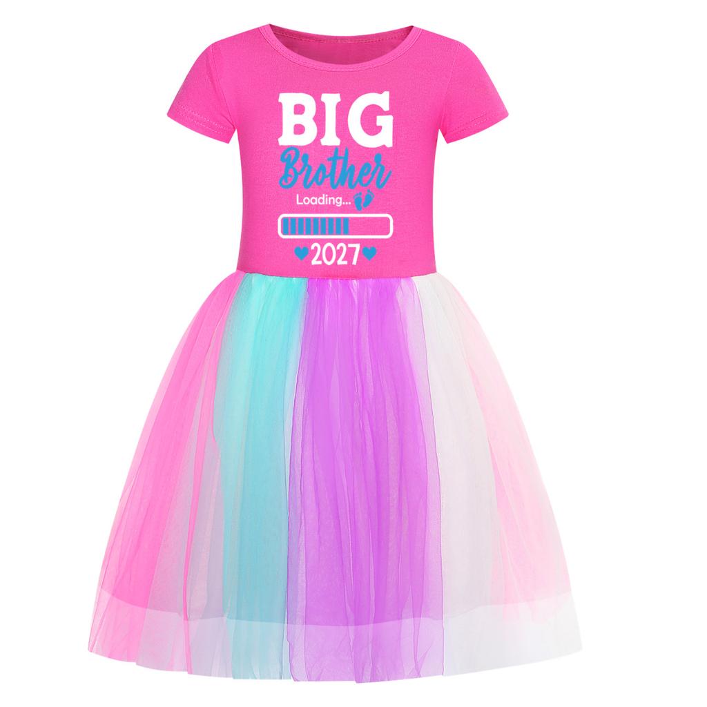 Girls Star Rainbow Lace Dress 5942
