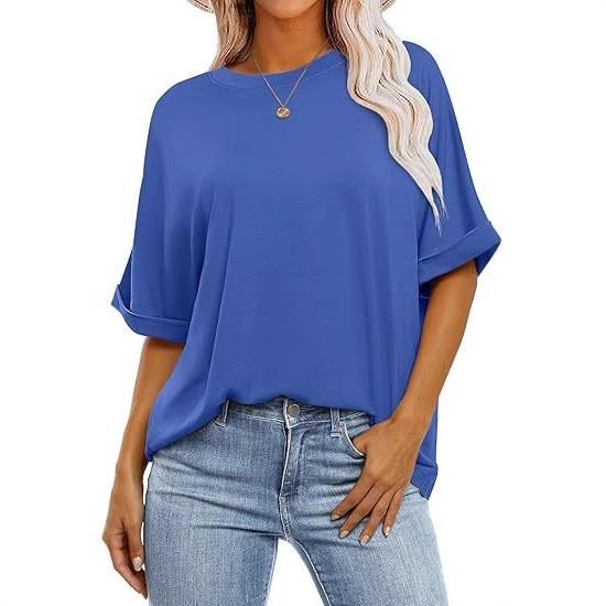 Women's T-shirt New Fashion Loose Casual Crew Neck Short Sleeve Large Size Women's Top