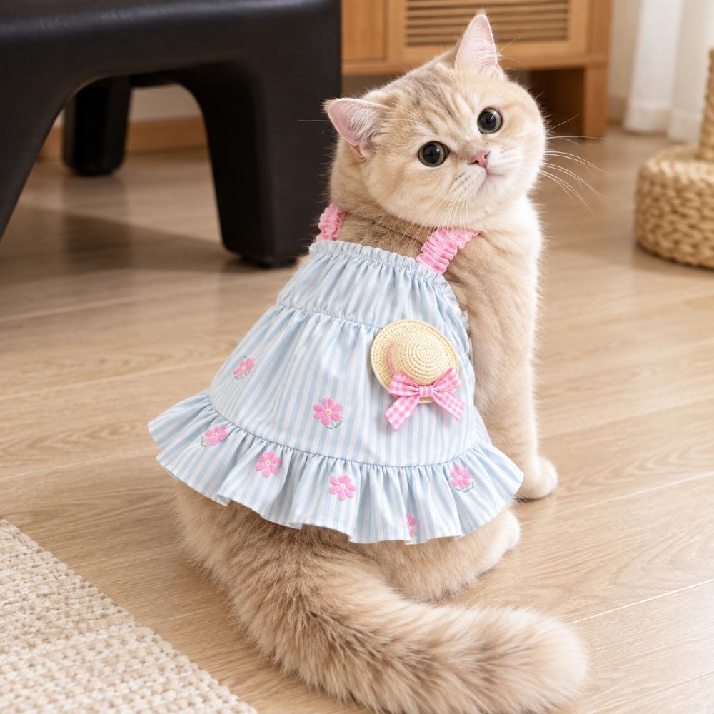 Breathable Cat Dog Dress Sleeveless Cat Dog Outfit Fashion Pet Sundress  Pet Supplies