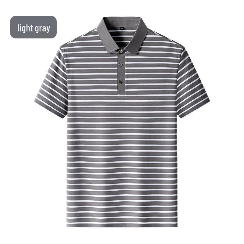 Men's Striped Breathable Polo Shirt