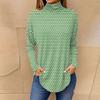 Kadınlar İçin Tişörtler Sonbahar Rahat Uzun Kollu Gömlekler Sweatshirt Vintage Baskılı Yüksek Yaka Üst Kazak