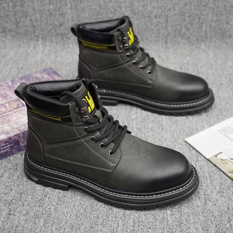 Martin boots men s autumn and winter new high-top trendy boots medium-top men s boots outdoor tooling boots 38 серый