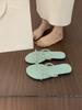 French Flat-bottomed Rhinestone with Open-toed Slippers for Women's Summer Wear, Not Tired Feet, Casual Beach Shoes, Dopamine Sandals
