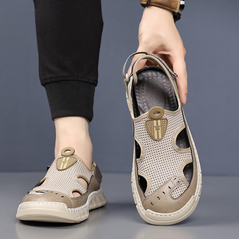 Fashion 2025 Fashionable Outdoor Comfortable Anti Slip Casual Beach Shoe Brand Summer New Breathable Mesh Men's Soft Soled Sandals