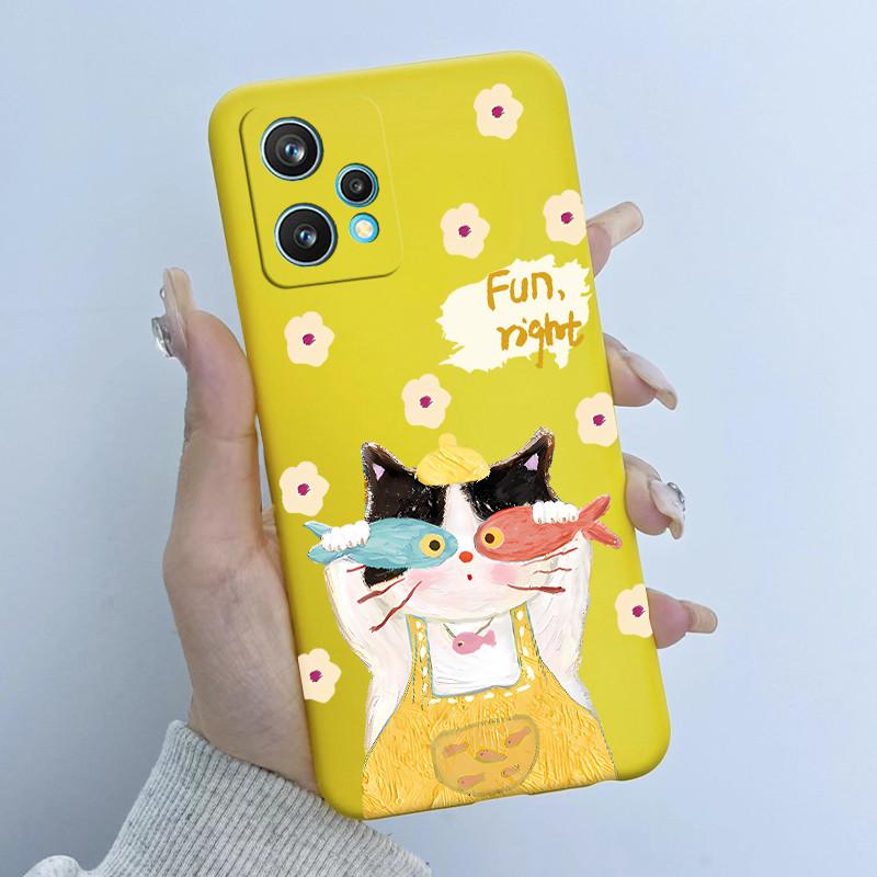 For Realme 9 Pro Plus Phone Case RMX3392 RMX3393 Flower Girl Design Soft Silicone TPU Back Housing For Realme9 4G RMX3521 Covers