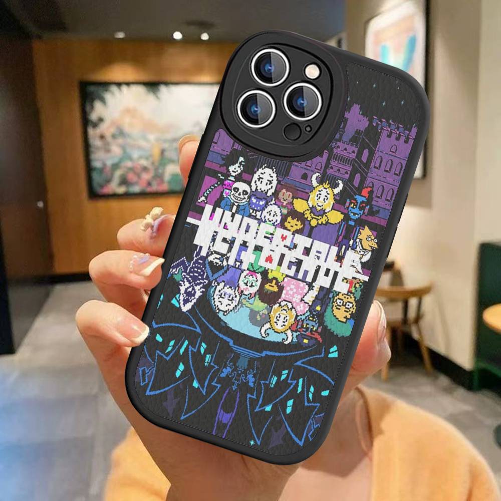 

U-Undertale For IPhone 16 15 14 13 12 11 Pro Max Plus Leather Phone Cover iphone XR