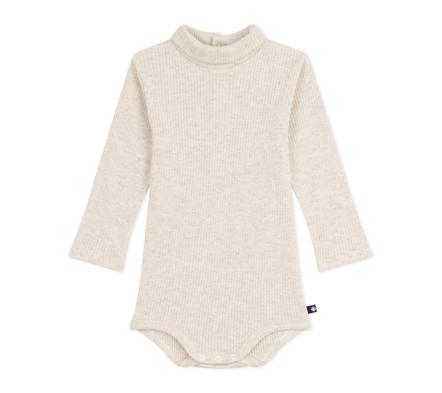 

Petit Bateau Collared Long Sleeve Bodysuit A0E9A Size 24 86cm Beige, Months, бежевый