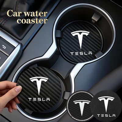Car Interior Accessories Water Cup Pad Anti-noise Coaster Mat For SpaceX Model 3 Highland 2023 Model S Model X Model Y