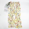 Women's Summer Cotton Silk Nine-Point Wide-Leg Pajama Pants - Plus Size, Loose, Breathable, Cooling, Ideal for Beach and Air Conditioning Comfort