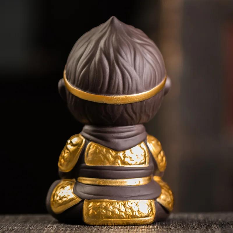 The Monkey King Quest for The Sutra Tea Pet Decoration Supportable Yixing Clay Tea Carve Tea Pet Monkey King Tea Accessories