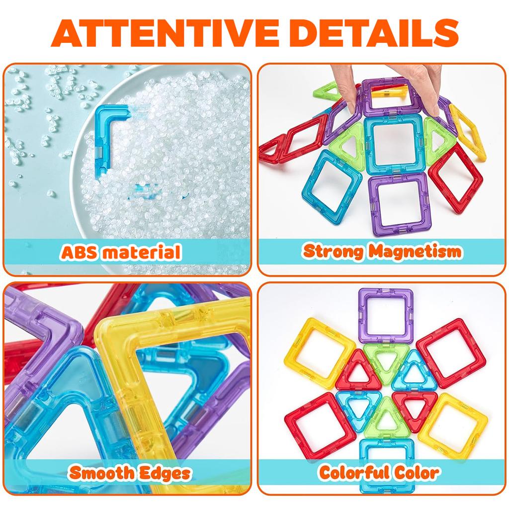 36/60/96 PEZZI Set Costruttore Magnetico Blocchi Costruttivi Giocattoli Educativi STEM 3D Per Bambini e Bambine dai 3 Anni in Su Regali di Compleanno