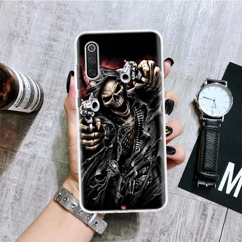 Grim Reaper Skull Skeleton Phone Case For Xiaomi Redmi Note 15 14 13 12S 12 Pro Plus 11S 11E 11 11T 10S 10 Art Soft Pattern Cove