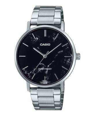 Standard Analog Stainless Steel Marble Inspired Black Dial Quartz MTP-VT01DM-1A Men's Watch