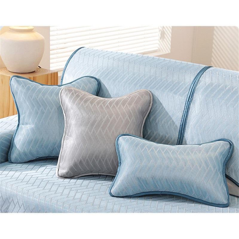 Summer Ice Silk Sofa Cover Minimalist High-End Cat Scratch Resistant Non-Slip Sofa Cushion Mat Cool Seat Footrest Chaise Lounge Protector