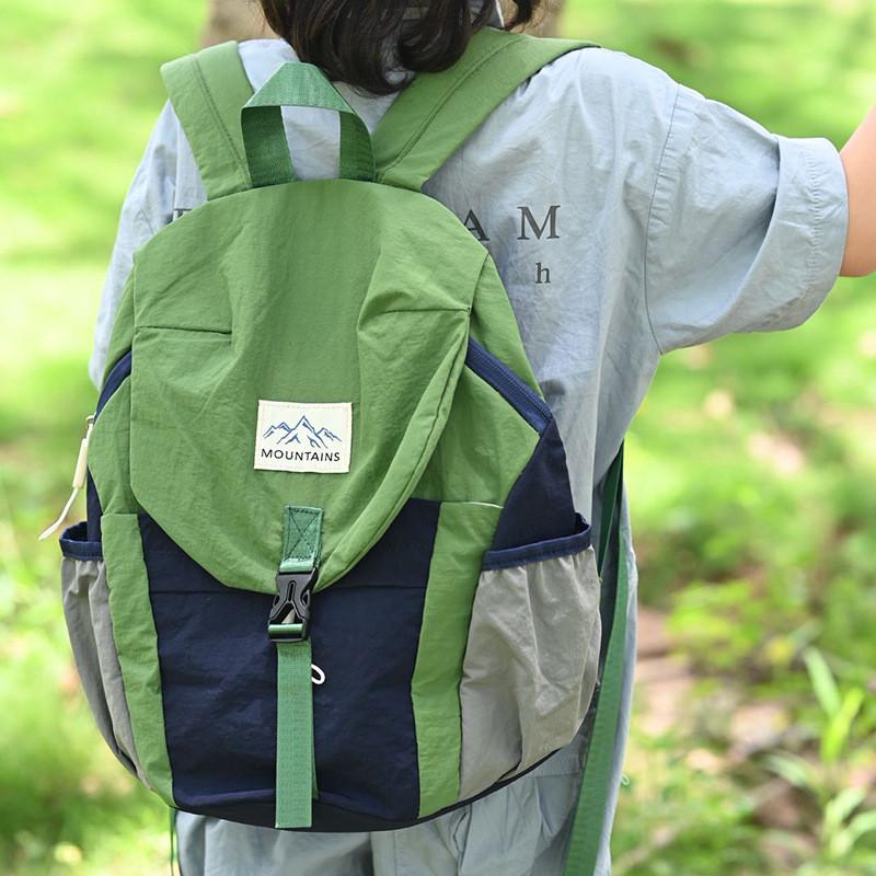 Color Fashionable Blocking Design Children Lightweight Backpack Outdoor For