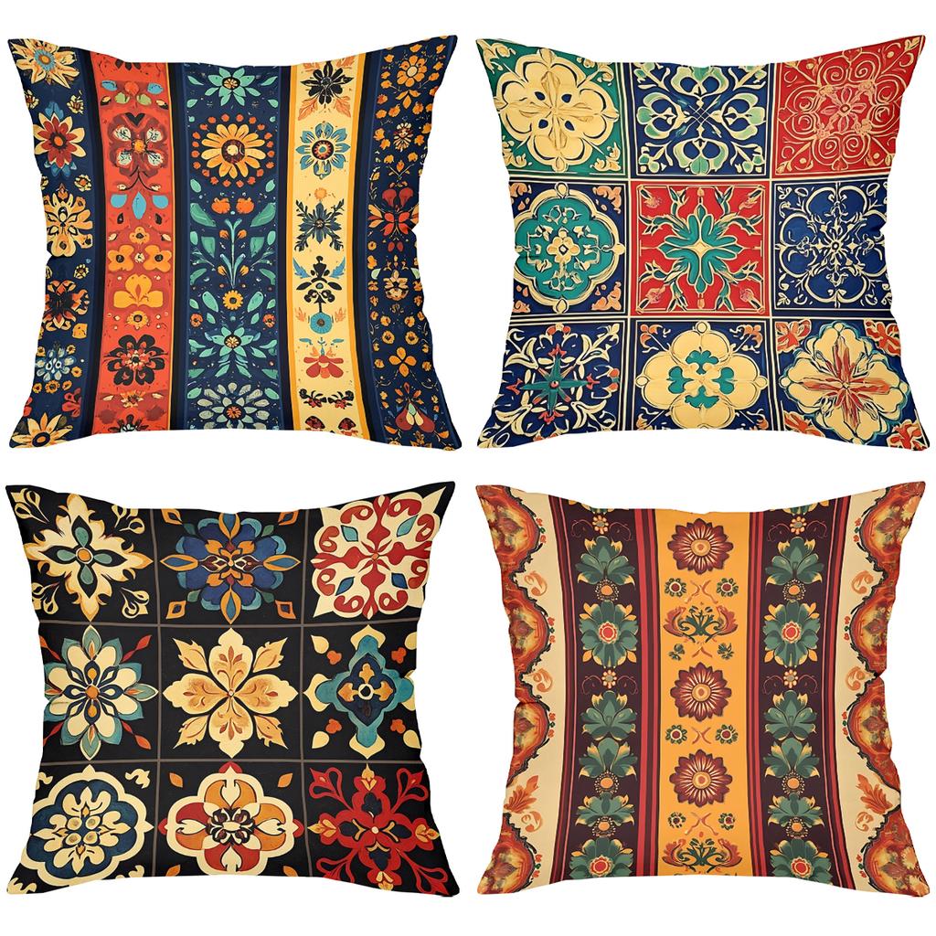 Colorful Floral Patterned Throw Pillows for Home Decor Polyester pillowcase, sofa decorative cushion cov Headboard Pillow