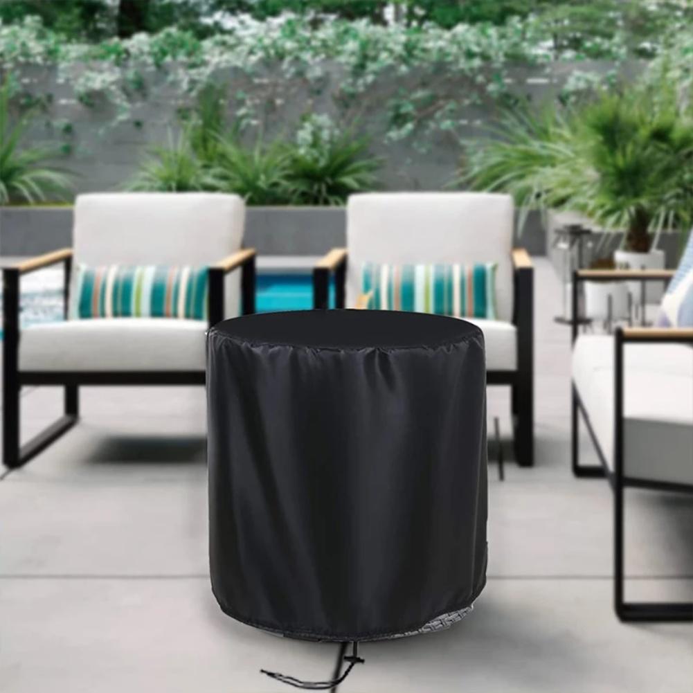 420D Oxford Round Table Cover for Small Outdoor Tables Waterproof and Windproof with Adjustable Drawstring for a Snug Fit