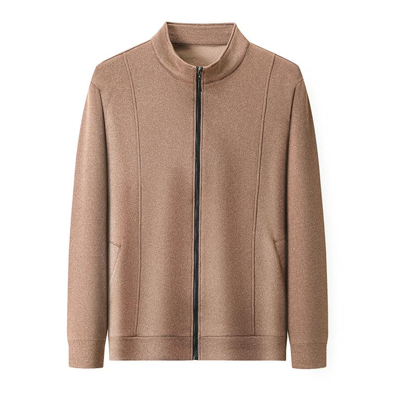 YINGAO Men's Stand Collar Zipper Cardigan Jacket - Autumn Solid Color Style