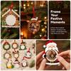Flat Design Wooden Picture Ornament Hanging Rope DIY Pendant Decoration  For Family Gift