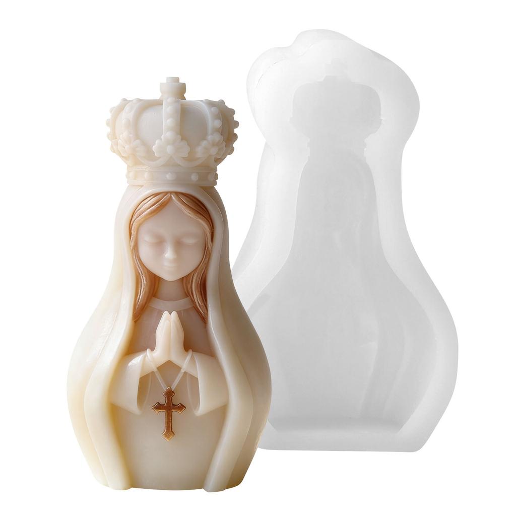3d Virgin Mary Candle Mold Non-Toxic Candle Making Mold Praying Virgin Mold Exquisite For Home Fragrance Religious Decor Gift