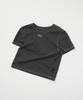 1993STUDIO Reverse Stitch Crop T-Shirt_Charcoal