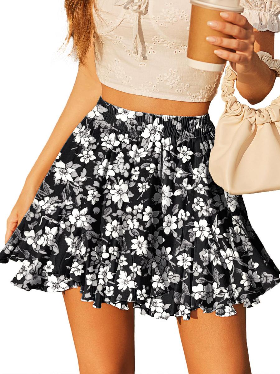 

Summer Boho Floral Mini Skirt for Women S
