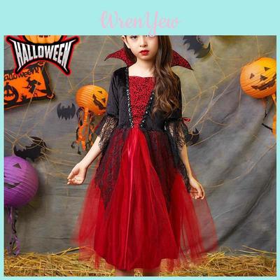 Exquisite Wicked Vampire Cosplay Costume Red Tulle Fancy Dress For Girls