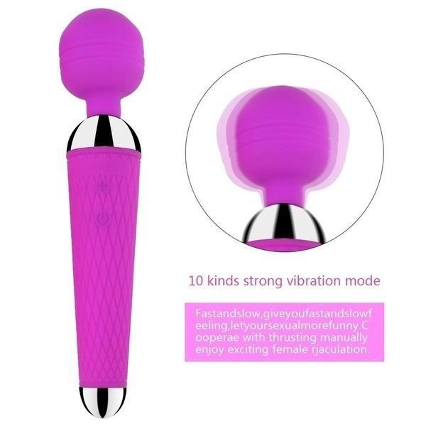 Multi-Speed Powerful Magic Wand Vibrator USB Charge AV Stick Female G Spot Massager Clitoris Stimulator Adult Sex Toys for Woman
