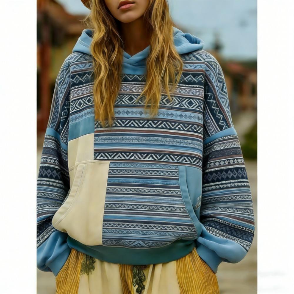 European and American Retro Street Style Print Women's Hoodies Women Casual Streetwear Sweatshirt Women Clothing Top