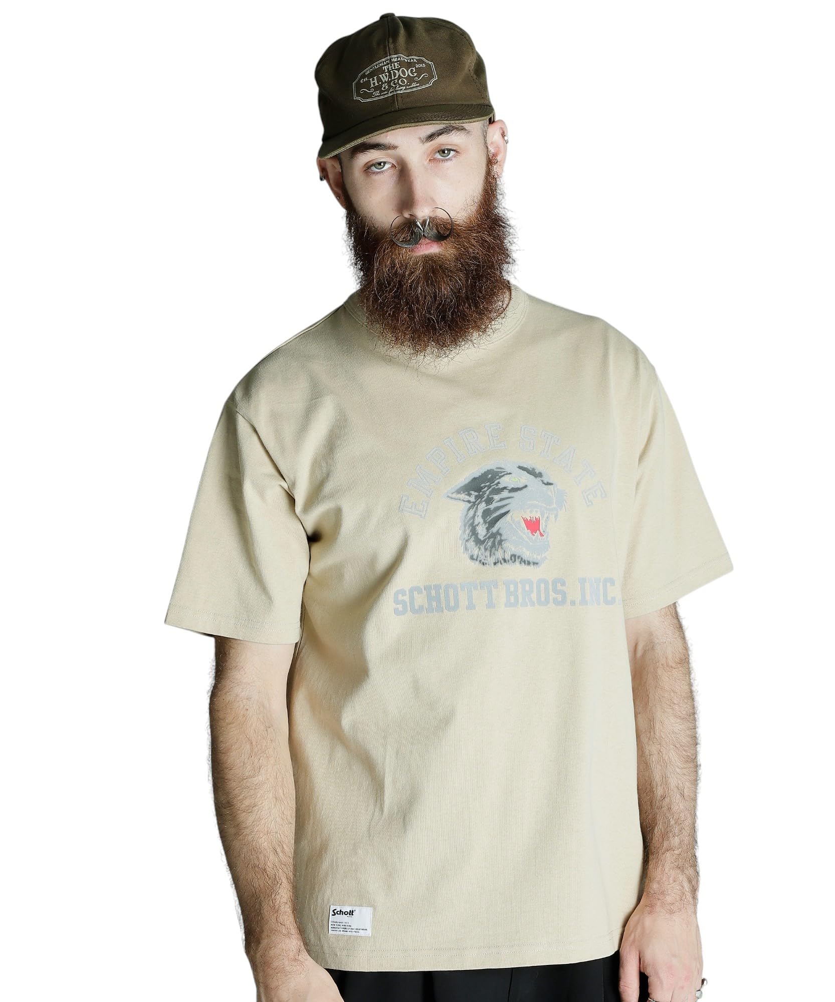 

Schott Men s Color Flocky Black Panther T-Shirt, Size L (040), Beige, 782-5134022