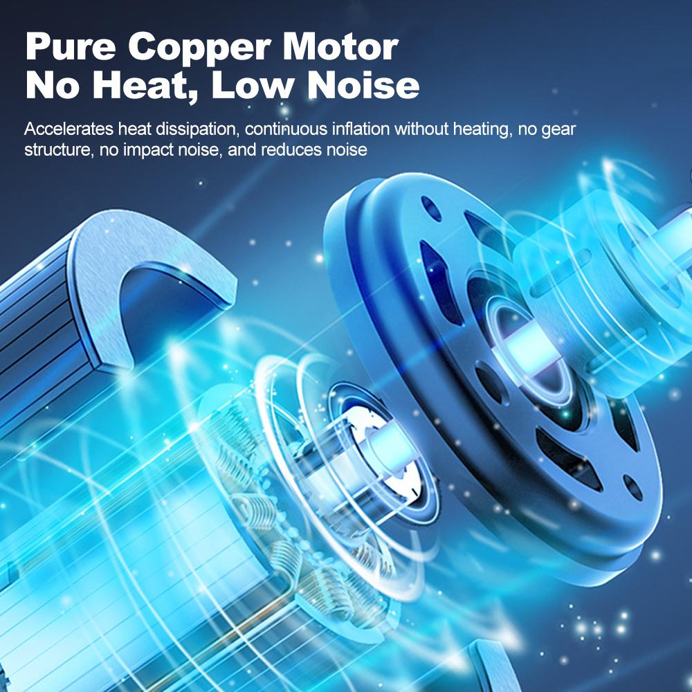 Reifenfüller Tragbarer Luftkompressor Akkubetriebene Reifenpumpe mit 3 Düsen 12V Auto