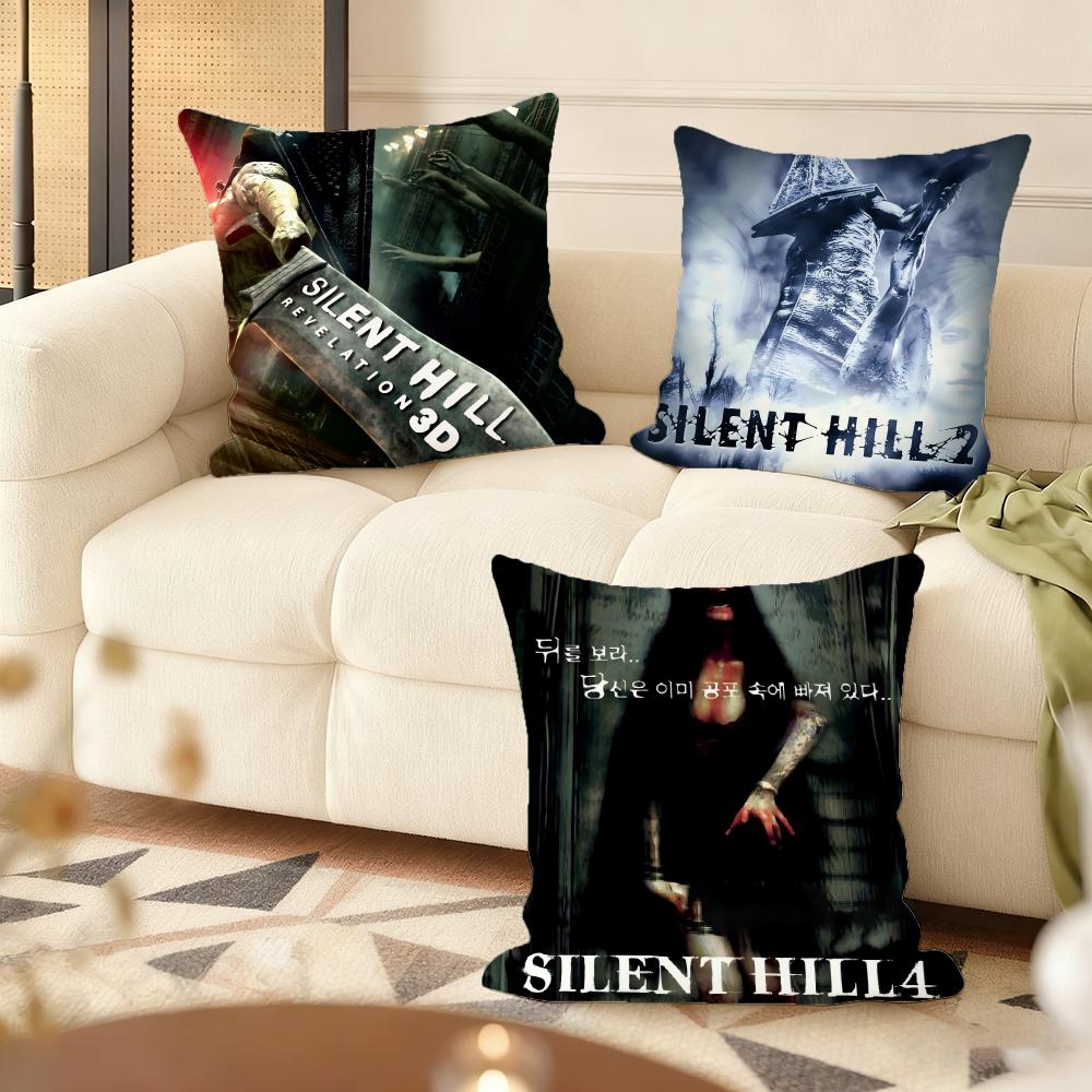 Cushion Cover Silky Short Plush Home Sofa Cushion Cover - Invisible Zipper Home Decoration Hot Classic Silent Hill Game