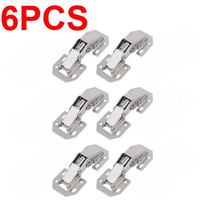 10-1PCS 90 Degree Steel Cabinet Hinges No-Drilling HoleHydraulic Buffer Hinge Kitchen Cabinet Cupboard Hinges Furniture Hardware
