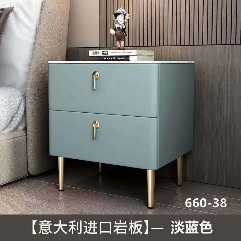 Einfache Moderne Nachtkonsolen aus Massivholz für Wohnmöbel Schiefer Nachttisch Nordisches Design Leichter Luxus Schlafzimmer Nachttisch