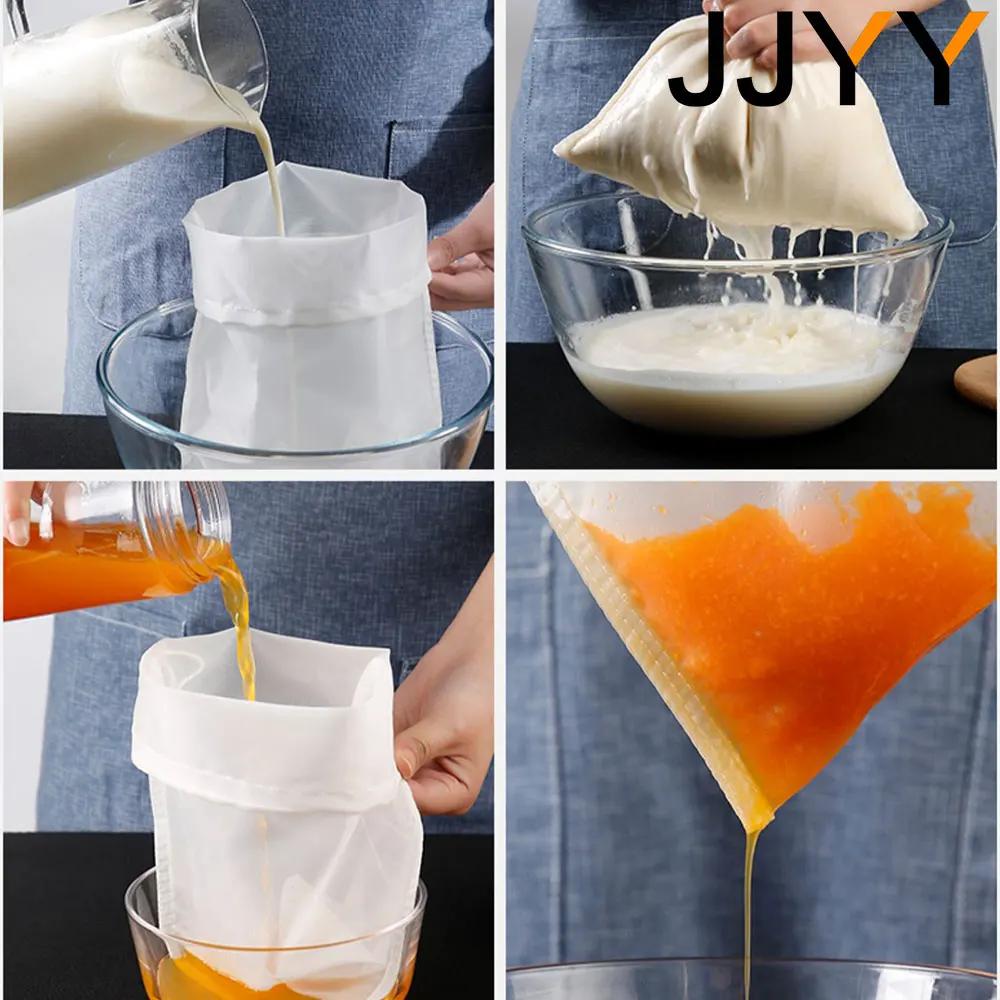 JJYY 100/200/300 Mesh Nylon Filter Nut Milk Bag Net Yogurt Tea Beer Coffee Oil Food Filter Strainers Mesh Kitchen Strainer Bags