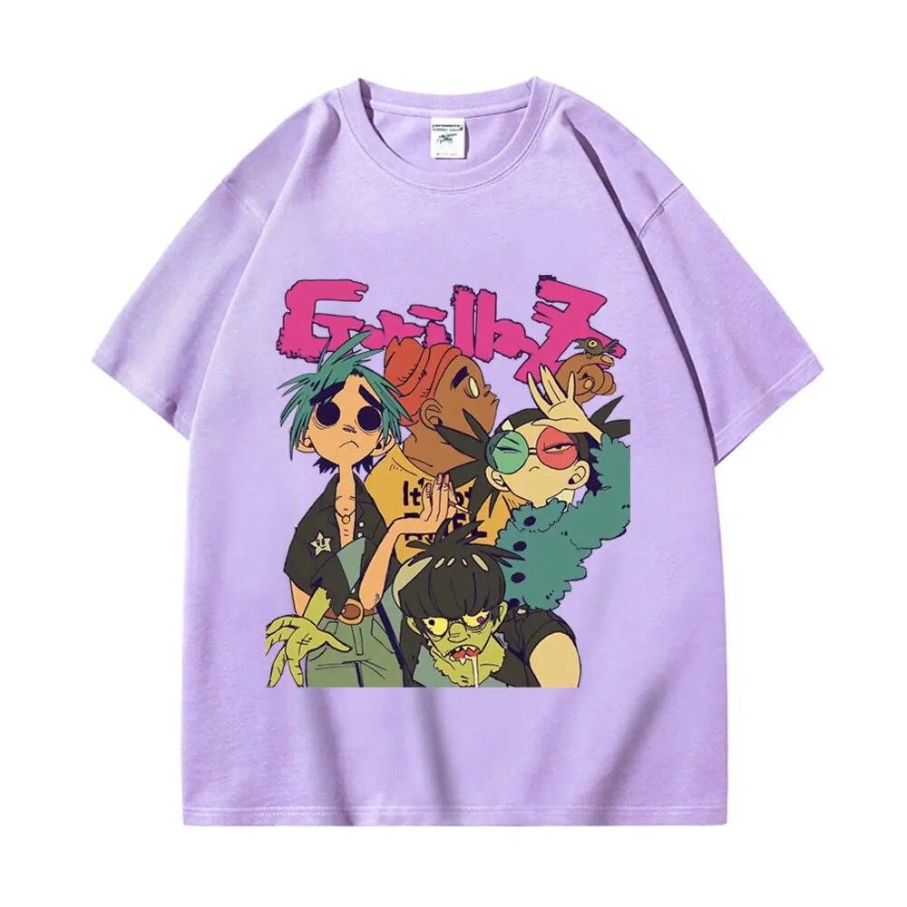 Trend Band Gorillaz Trička s potiskem Unisex Dámské High Street Fashion Oversized trička Gotické Hip Hop Tričko s krátkým rukávem
