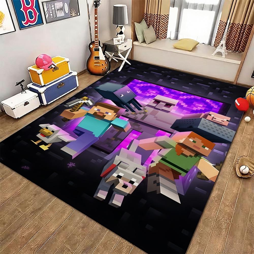 Minecraft Blood Moon Adventure Rectangular Rug Nonslip Thick Carpet For Living Room Bedroom Office Home Decor Memorial Gift