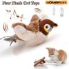 Zwitschernder Vogel Katzenspielzeug Simuliertes Vogel-Interaktionsspielzeug Spatz USB Wiederaufladbar Fliegender Vogel Katzenspielzeug für Wohnungskatzen