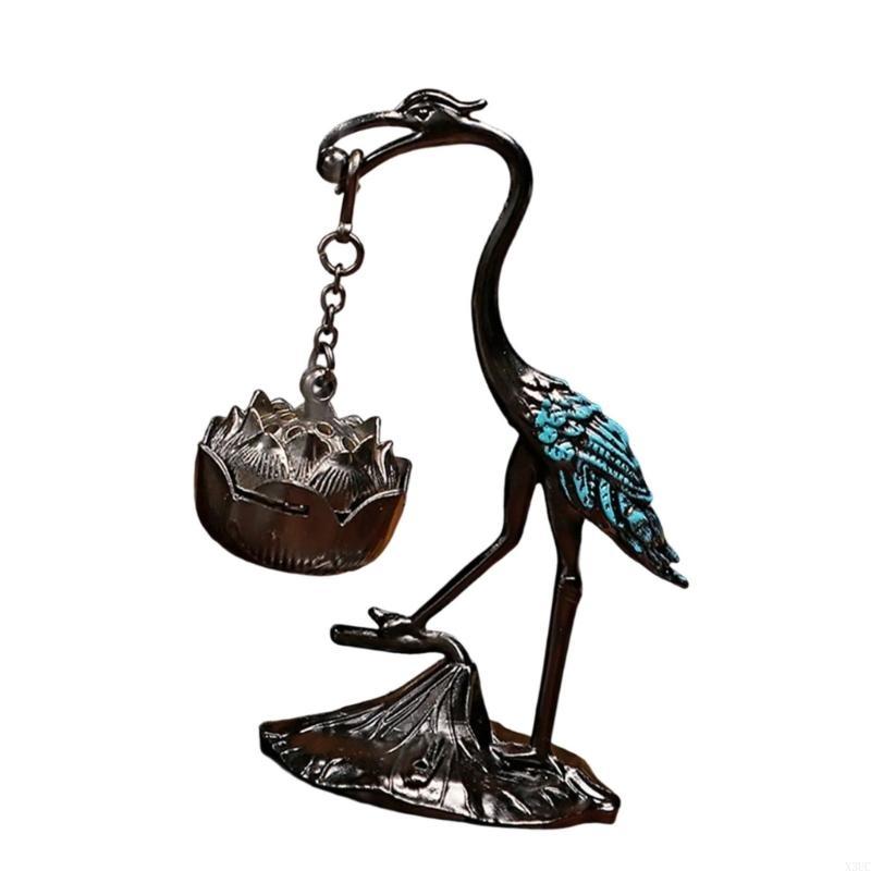 

Metal Cranes Hanging Incenses Holder Antique Finish for Relaxation Space X3UC CN