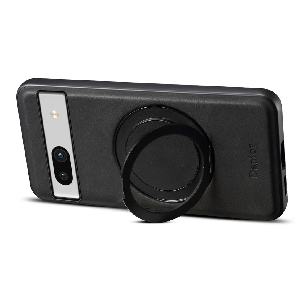 DENIOR A14 Für Google Pixel 7a Magnetische Hülle Drehbarer Ständer Leder PC TPU Handyhülle