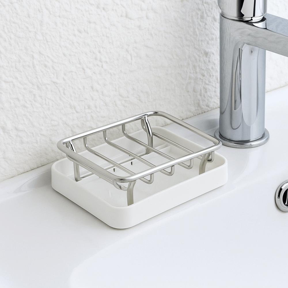 Japanese Style Double-Layer Soap Box Rustproof Soap Storage Box Creative Soap Storage Rack  Kitchen