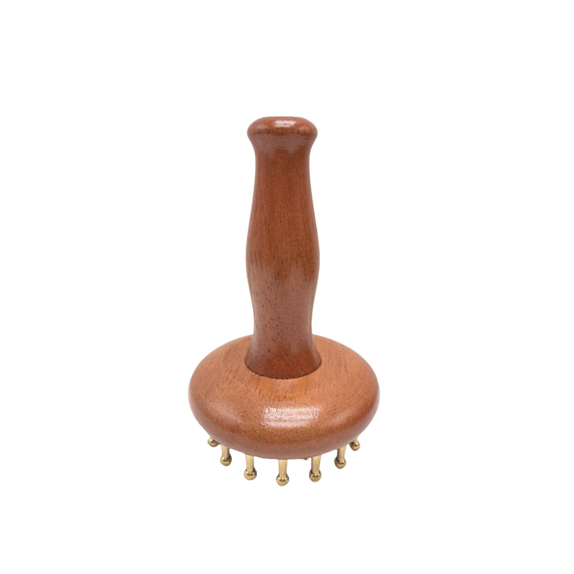 

Universal Meridian Massager with Wooden & Brass Handle for Abdomen and Legs