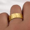 Hammered Solid Brass Band Ring – Wide Minimalist Ring, Textured Statement Band, Modern Everyday Jewelry